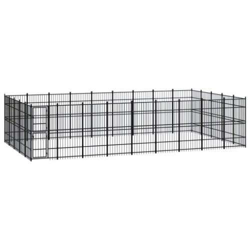 vidaXL Padoc pentru câini de exterior, 41,47 m², oțel