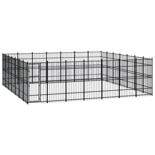 vidaXL Padoc pentru câini de exterior, 45,16 m², oțel
