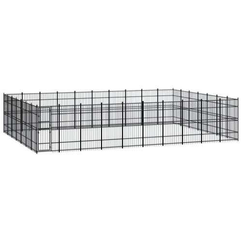 vidaXL Padoc pentru câini de exterior, 64,51 m², oțel