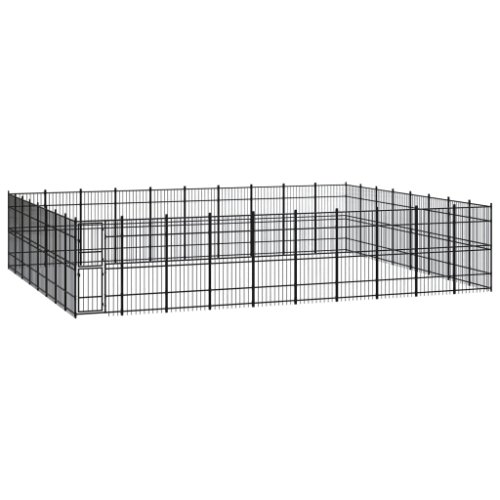 vidaXL Padoc pentru câini de exterior, 73,73 m², oțel