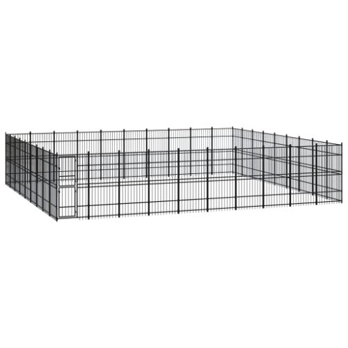 vidaXL Padoc pentru câini de exterior, 82,94 m², oțel