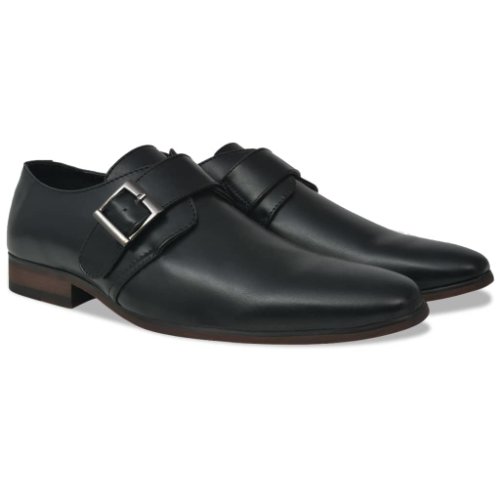 vidaXL Pantofi cu cataramă, bărbați, mărime 45, piele PU, negru