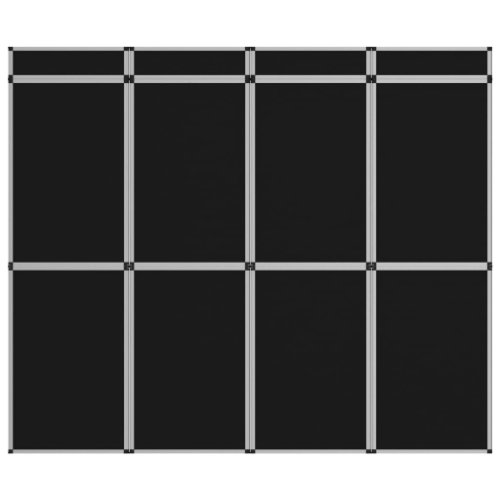 vidaXL Perete de afișaj pliabil cu 12 panouri, negru, 242 x 200 cm