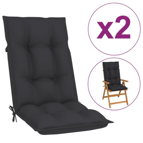 vidaXL Perne pentru scaun de grădină, 2 buc., antracit, 120x50x7 cm
