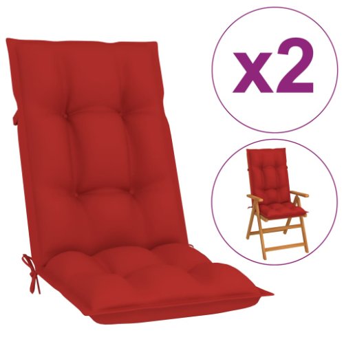 vidaXL Perne pentru scaun de grădină, 2 buc., roșu, 120x50x7 cm