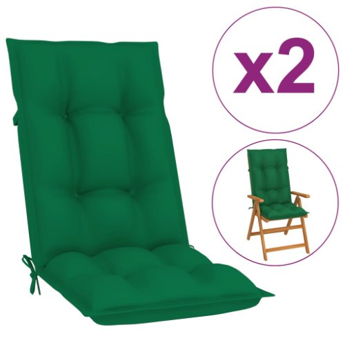vidaXL Perne pentru scaun de grădină, 2 buc., verde, 120x50x7 cm