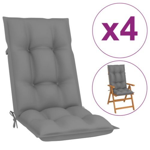 vidaXL Perne pentru scaun de grădină, 4 buc., gri, 120x50x7 cm