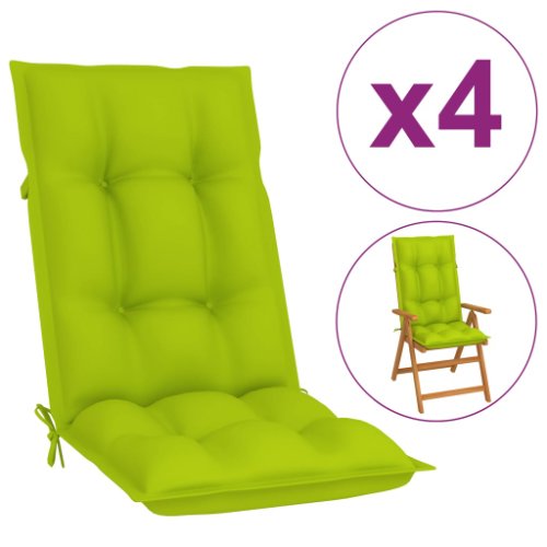 vidaXL Perne pentru scaun de grădină, 4 buc., verde aprins 120x50x7 cm