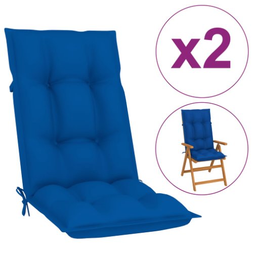 vidaXL Perne pentru scaun grădină, 2 buc., albastru regal, 120x50x7 cm