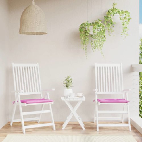 vidaXL Perne scaun de grădină, roz, 2 buc., 40x40x3 cm, textil