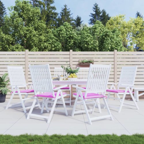 vidaXL Perne scaun de grădină, roz, 6 buc., 40x40x3 cm, textil