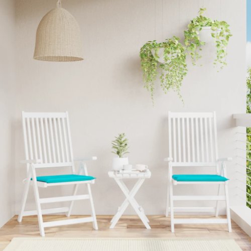 vidaXL Perne scaun grădină, turcoaz, 2 buc., 50x50x3 cm, textil