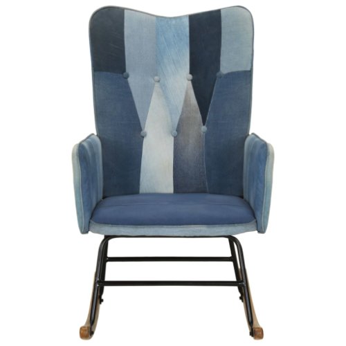 Vidaxl scaun balansoar, model mozaic, albastru denim, pânză
