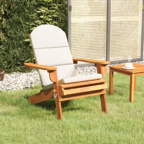Vidaxl scaun de grădină adirondack cu perne, lemn masiv acacia