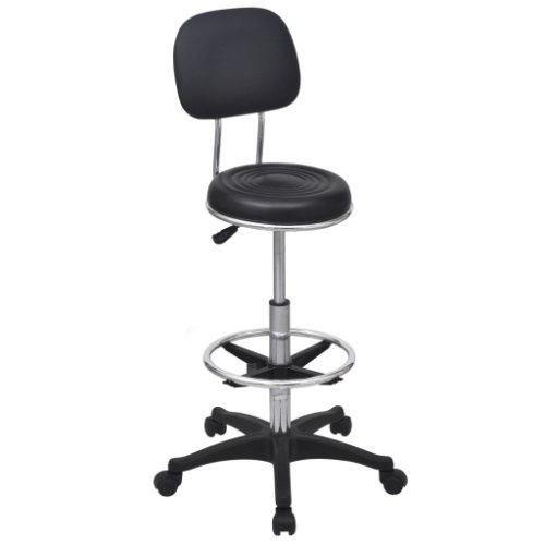 Vidaxl scaun de salon/scaun rotativ din piele pu, negru