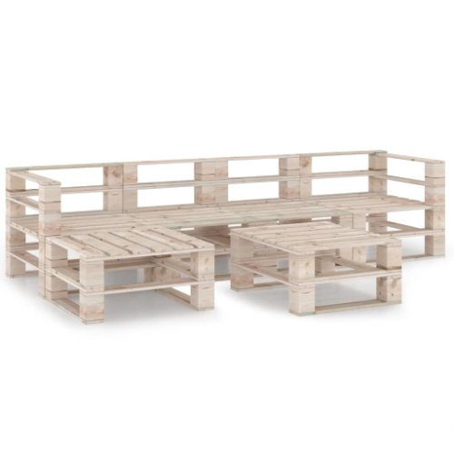 vidaXL Set mobilier de grădină din paleți, 6 piese, lemn de pin