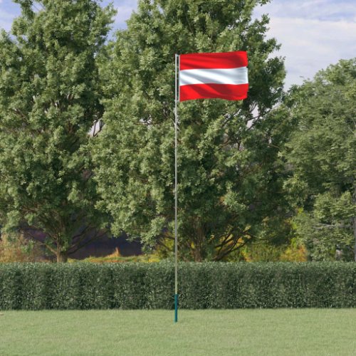 vidaXL Steag Austria și stâlp din aluminiu, 5,55 m