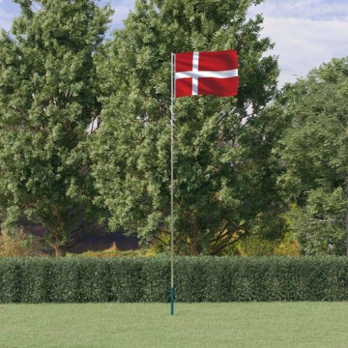 vidaXL Steag Danemarca și stâlp din aluminiu, 5,55 m