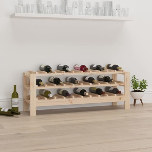 vidaXL Suport de vinuri, 109,5x30x42 cm, lemn masiv de pin