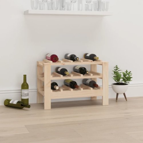 vidaXL Suport de vinuri, 61,5x30x42 cm, lemn masiv de pin