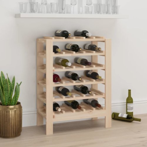 vidaXL Suport de vinuri, 61,5x30x82 cm, lemn masiv de pin