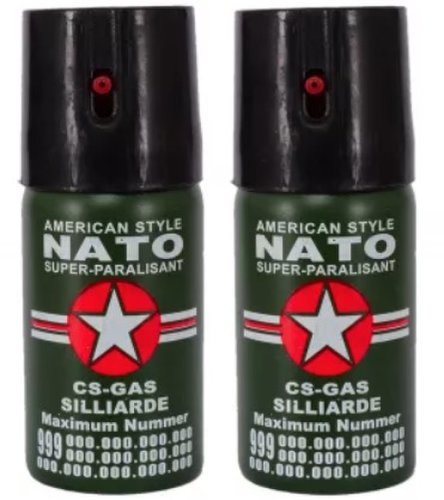 2 spray NATO paralizant de buzunar cu piper 