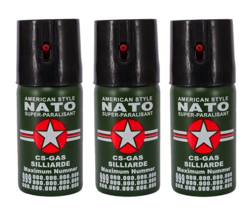 3 spray NATO paralizant de buzunar cu piper 