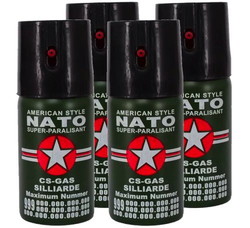 4 spray NATO paralizant de buzunar cu piper 