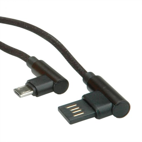 Gave - Cablu de incarcare microusb in unghi 90 grade gaming negru