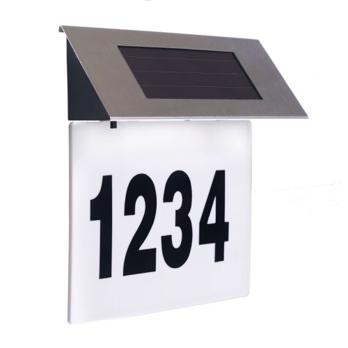 Lampa solara cu numar casa Avex, 4 x led, 169 x 131 mm, incarcare solara, carcasa inox
