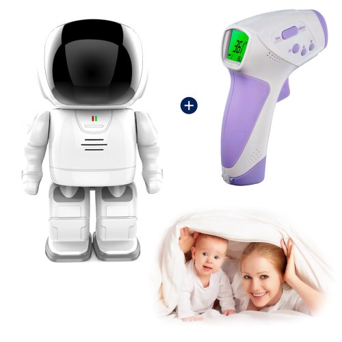 Xkids - Pachet promotional video baby monitor astronaut a180 + termometru ht-668, acumulator 6500 mah, monitorizare audio / video, vedere nocturna, slot microsd