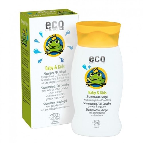 Eco Cosmetics - Sampon si gel de dus pentru bebe, cu rodie si catina alba, 250gr