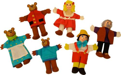 2 in 1 - Pinochio si Povestea Cei trei ursuleti - Papusi degetar, BIGJIGS Toys