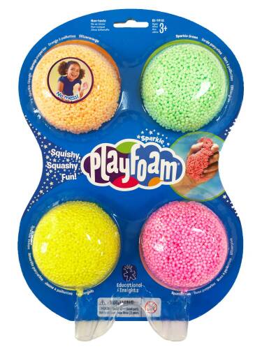Educational Insights - Spuma de modelat cu sclipici playfoam™ - set 4 culori