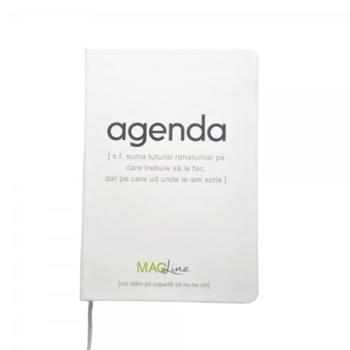 Agenda antibacteriana A5 Magline cu pagini neliniate text amuzant copertaa cartonata semn de carte elastic