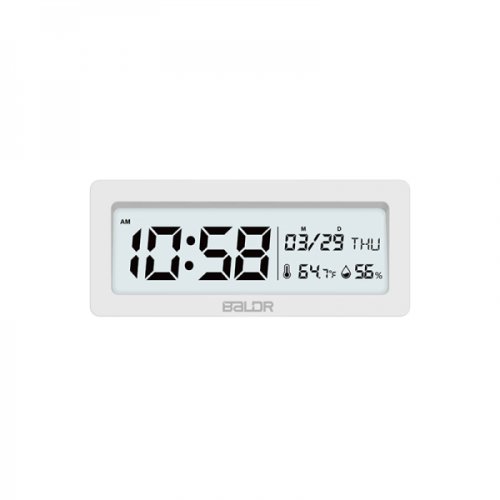 Baldr - Ceas desteptator digital termometru higrometru afisaj temperatura / umiditate / data ceas cu alarma si functie snooze backlight alb