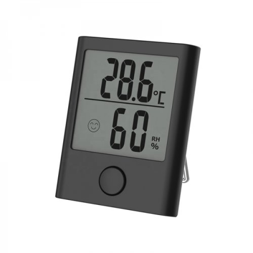 Mini termometru si higrometru de interior/exterior afisaj temperatura si umiditate display LCD negru