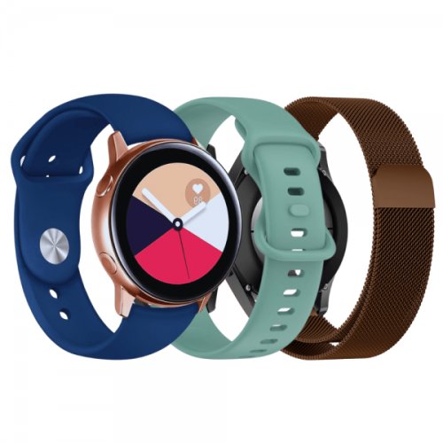 Set 3 curele pentru ceas 22 mm pentru Galaxy Watch 3 45mm Gear S3 Frontier Huawei Watch GT 3 Huawei Watch GT 2 46mm Huawei Watch GT maro verde albastru