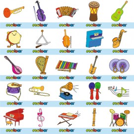 Moje Bambino - Abtibilduri pentru gradinita – instrumente muzicale