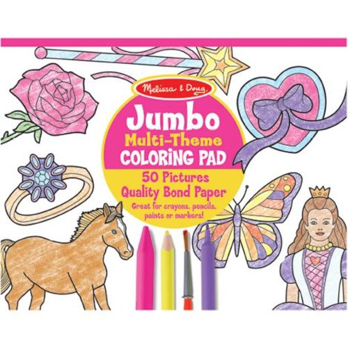 Melissa & Doug - Caiet jumbo cu desene pentru colorat roz melissa&doug 4225