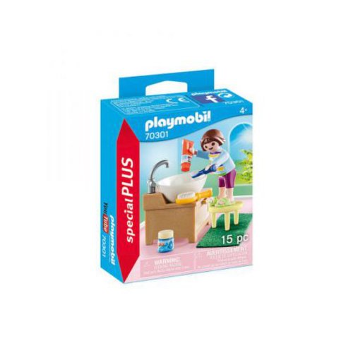 Playmobil - Copil cu accesorii baie