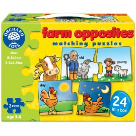 Joc educativ - puzzle in limba engleza FARM OPPOSITES