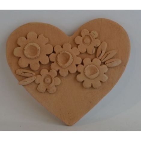 Magnet ceramica inima cu flori