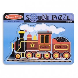 Melissa & Doug - Puzzle de lemn cu sunete Locomotiva cu aburi