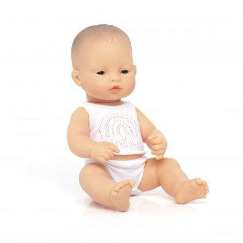 Miniland - Papusa bebelus educativa 32 cm - baiat asiatic