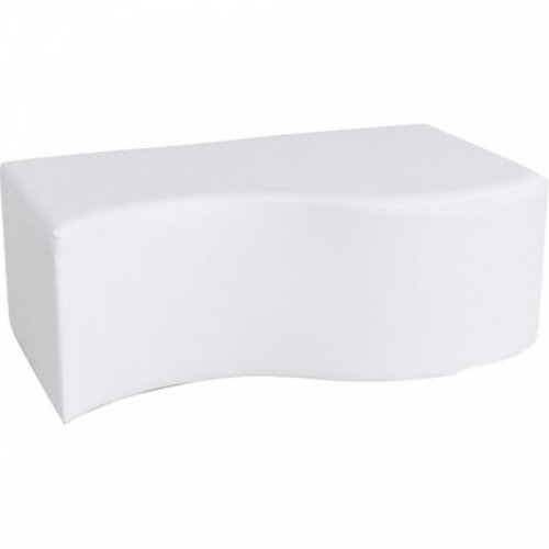 Puf rectangular ondulat alb cu inaltimea 35.5 cm