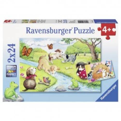 Puzzle animale jucause 2x24 piese