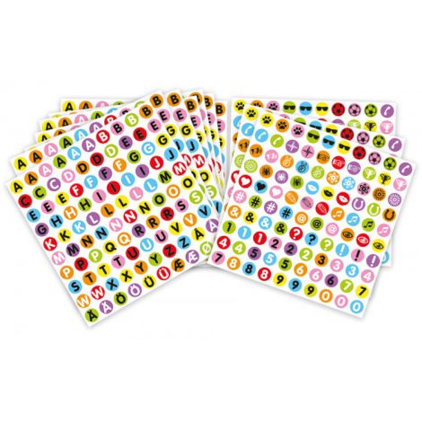 Playbox - Set 1000 abtibilduri litere, numere, simboluri