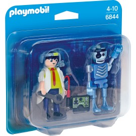Playmobil - Set 2 figurine - om de stiinta si robot