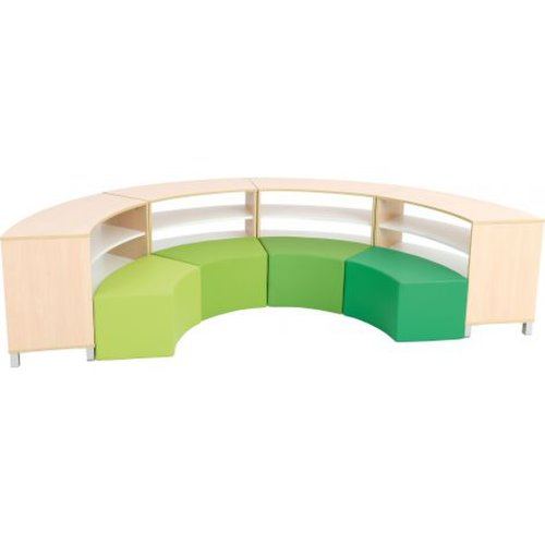 Moje Bambino - Set mobilier gradinita quadro 137 green, culoare alb-artar, pentru sedinte si dezbateri